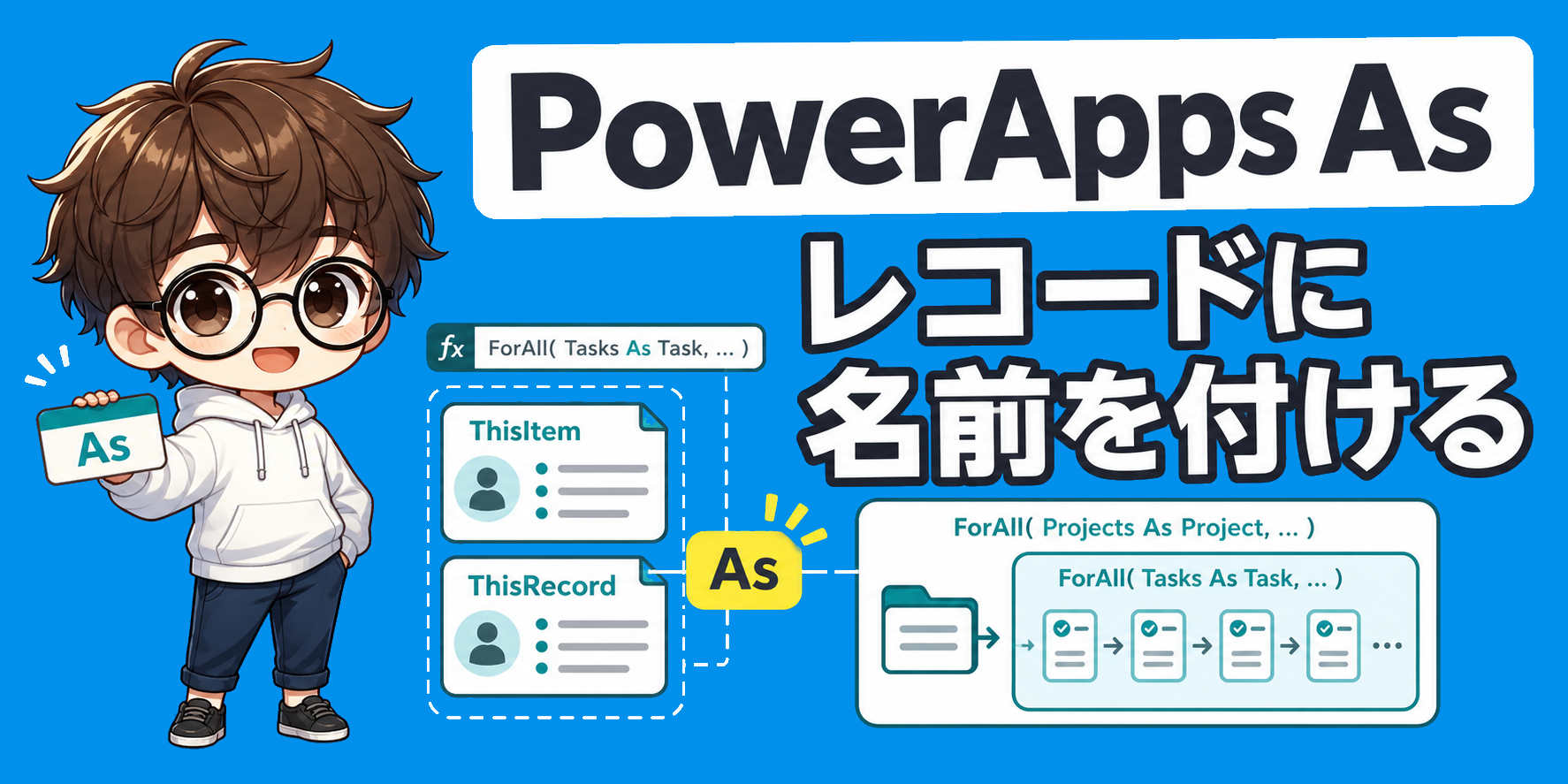 PowerApps Asとは? ThisRecordとの違いと使い方のアイキャッチ